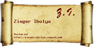 Zieger Ibolya névjegykártya
